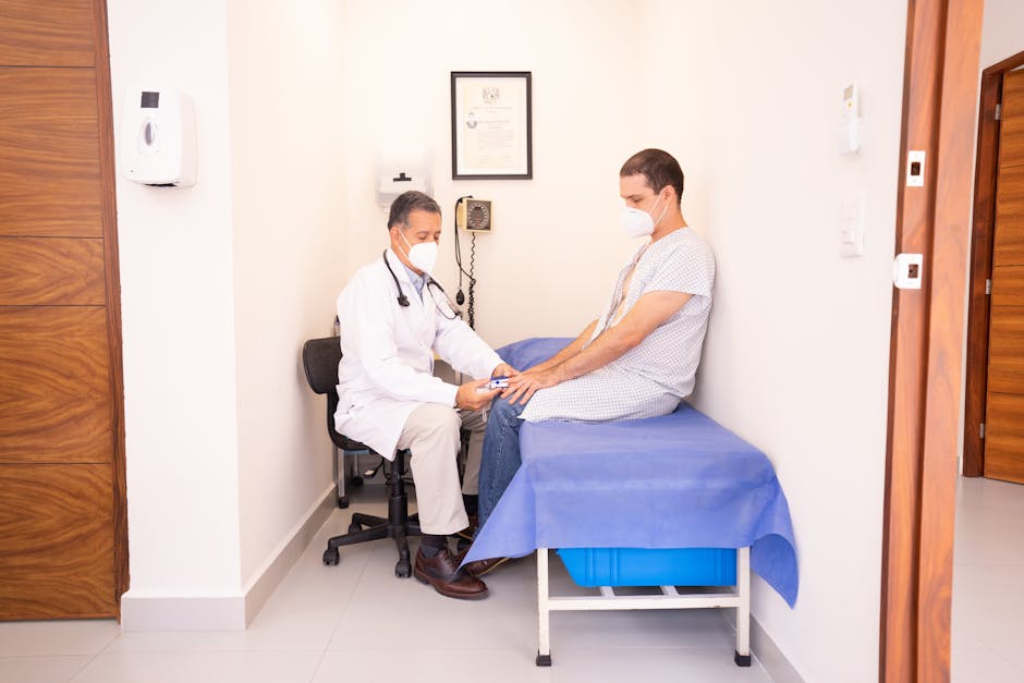 Doctor checking patient's vitals in a clinical setting for health consultation. health insurance